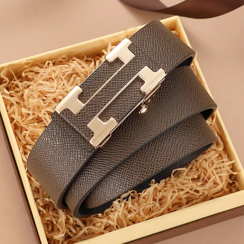 Men's Black Leather Belt with Silver Buckle - Image 4
