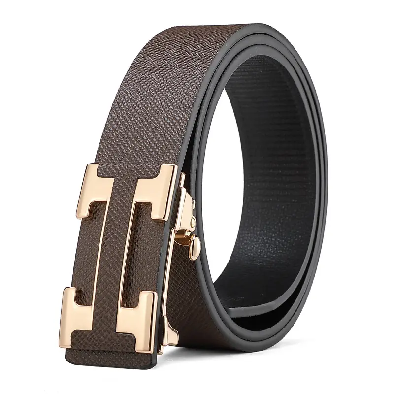 Men's Black Leather Belt with Silver Buckle - Image 5