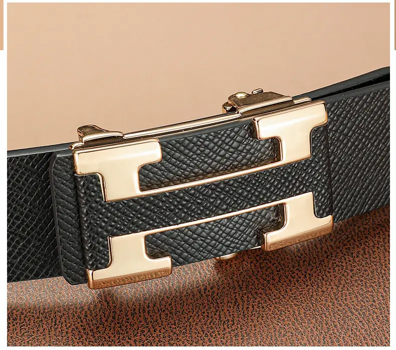 Men's Black Leather Belt with Silver Buckle β feature 17