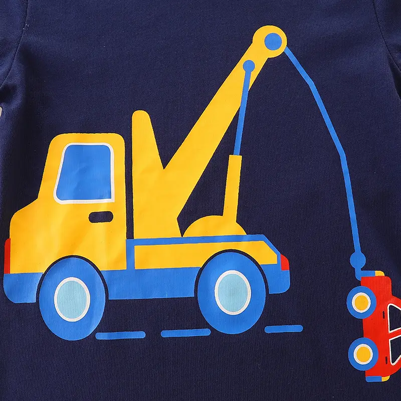 Spring Boys T-Shirt Navy Red Trim Round Neck - Image 5