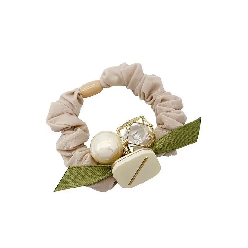 Japanese Korean Style Pearl Hair Ring with Elastic Head Rope - Image 8