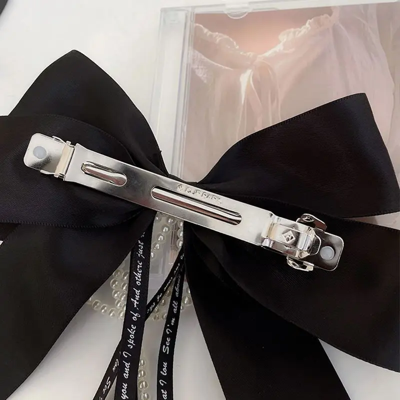 Pearl Bow Hairpin Women's Back of Head Ribbon Clip - Image 5