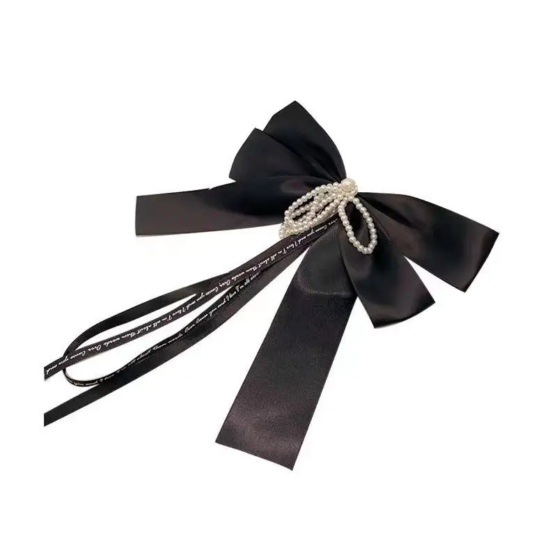 Pearl Bow Hairpin Women's Back of Head Ribbon Clip - Image 7