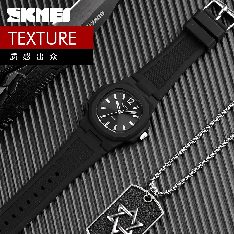 Men's Black Waterproof Quartz Watch for Youth - Image 6
