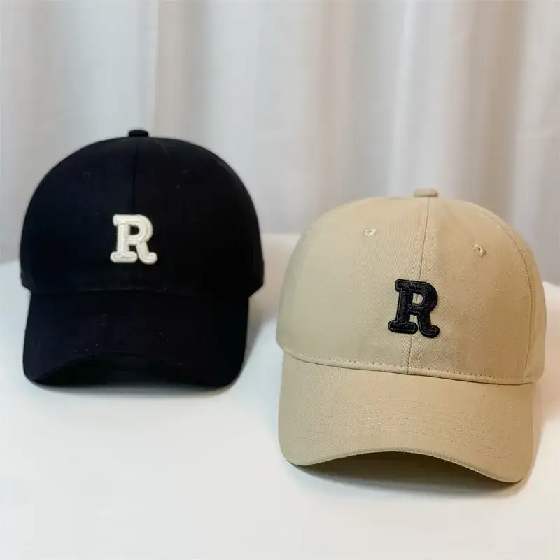 R Logo Women's Beige Baseball Cap - Image 8