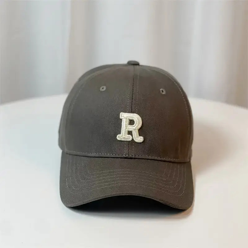 R Logo Women's Beige Baseball Cap - Image 4