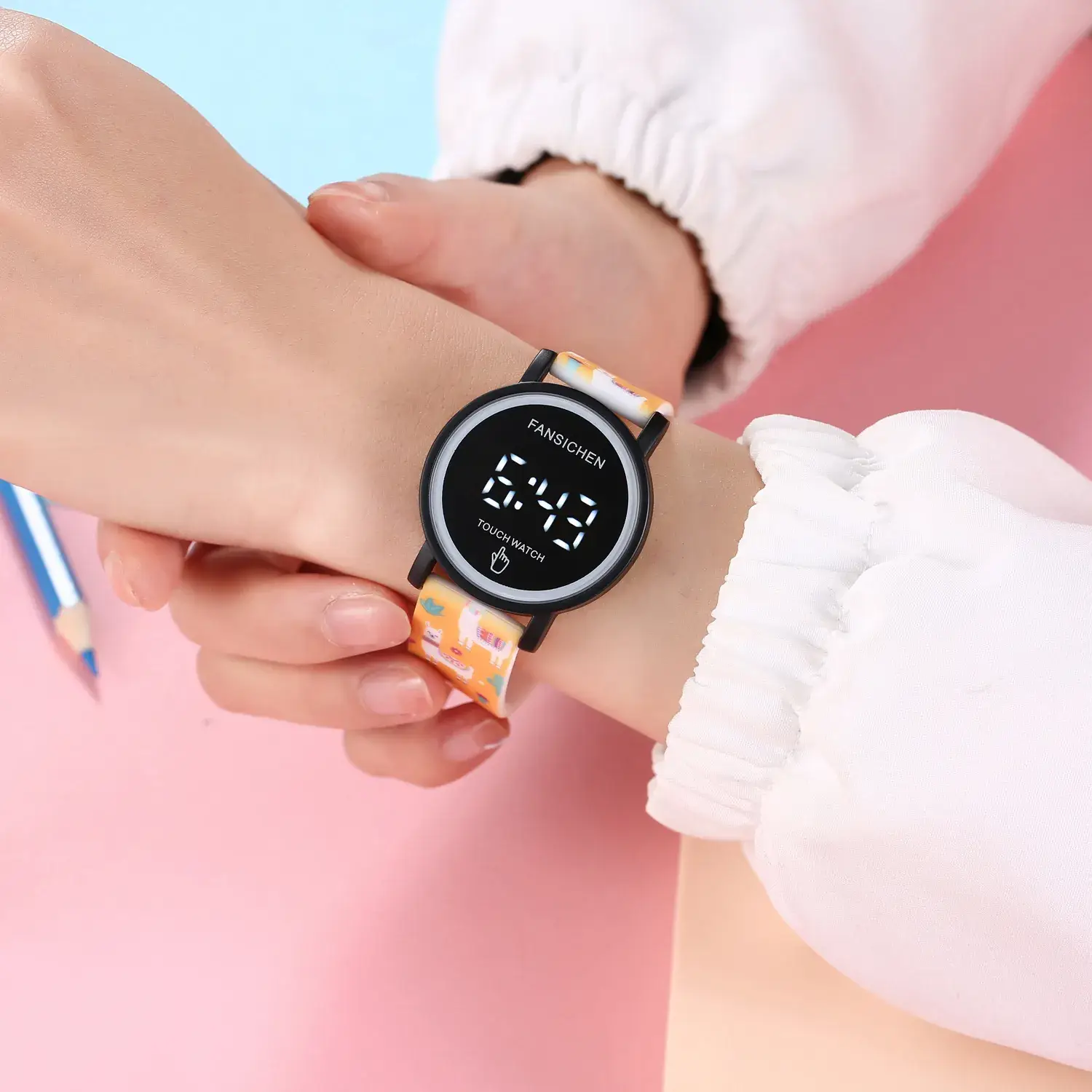 Touchscreen Digital Watch for Kids with Waterproof Strap