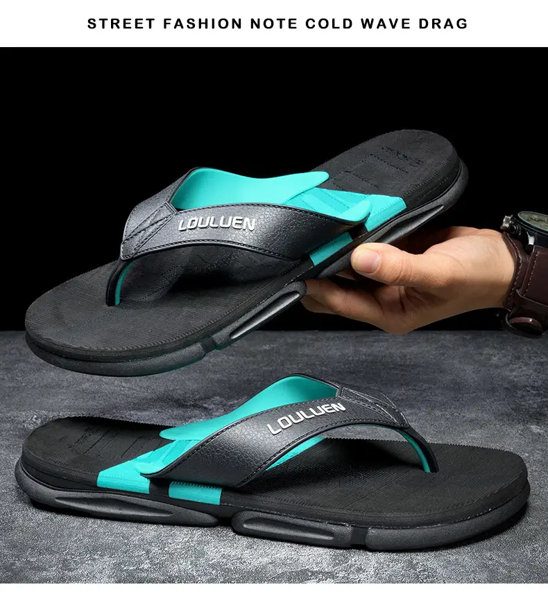 Men's Black Non-Slip Flip Flops Summer Wear — feature 14
