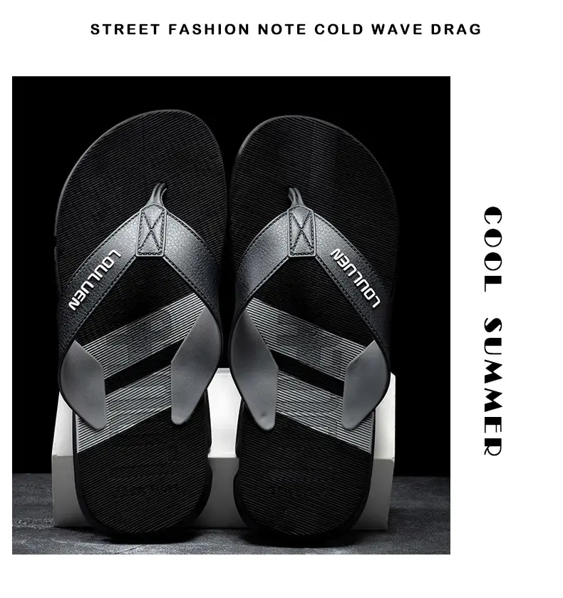 Men's Black Non-Slip Flip Flops Summer Wear — feature 15