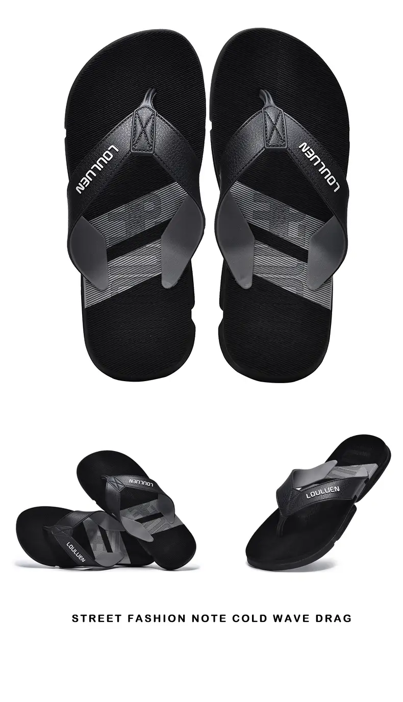 Men's Black Non-Slip Flip Flops Summer Wear — feature 19