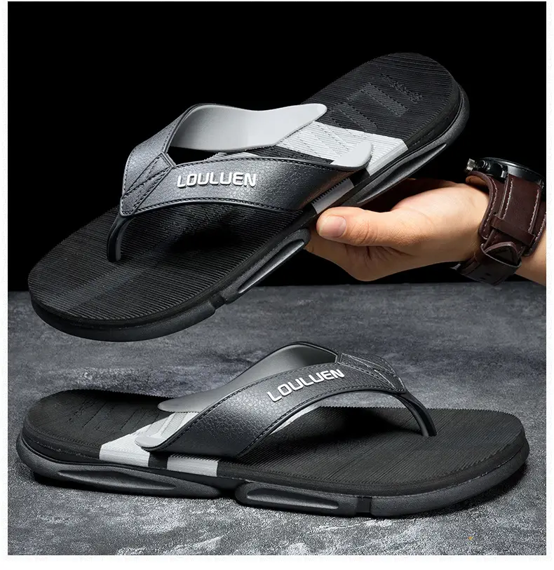 Men's Black Non-Slip Flip Flops Summer Wear — feature 7