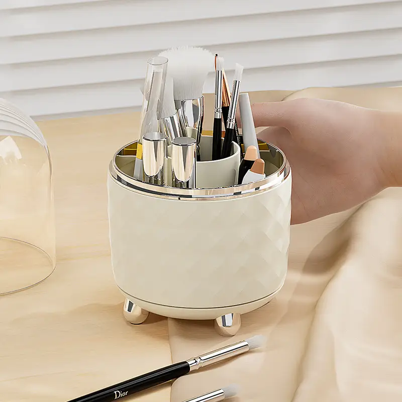 Transparent Gold Makeup Brush Storage Rack 122x150mm