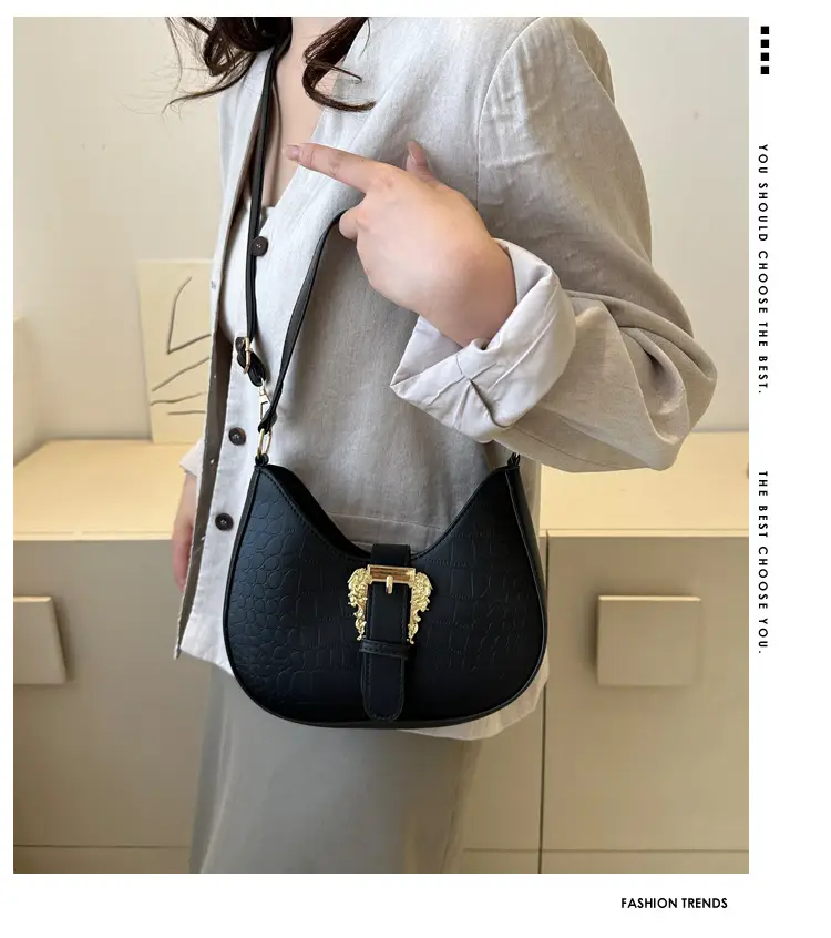 Black Korean-style Shoulder Crossbody Bag for Women — feature 1