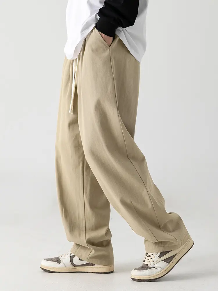 Japanese Sand-Washed Fleece-Lined Loose Pants - Image 7