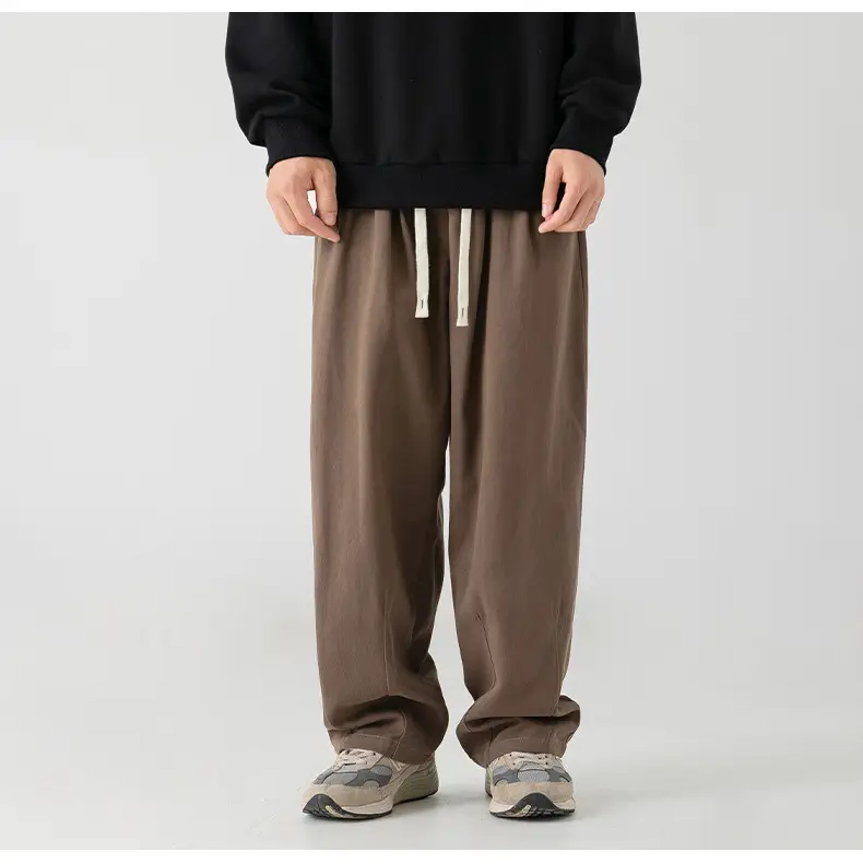 Japanese Sand-Washed Fleece-Lined Loose Pants — feature 13