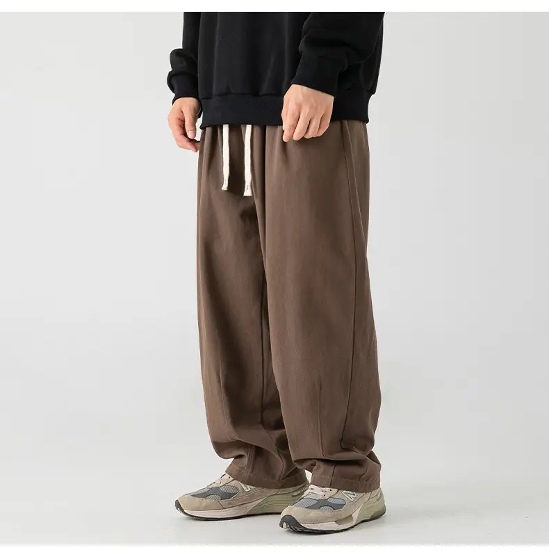 Japanese Sand-Washed Fleece-Lined Loose Pants — feature 14