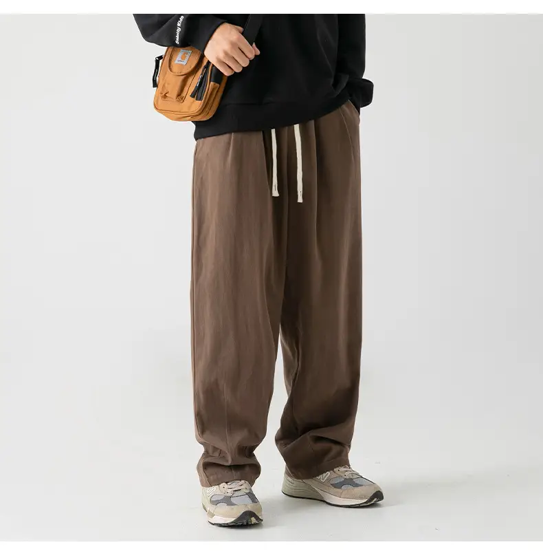 Japanese Sand-Washed Fleece-Lined Loose Pants — feature 15