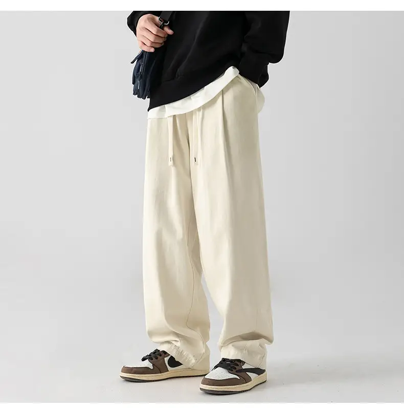 Japanese Sand-Washed Fleece-Lined Loose Pants — feature 16