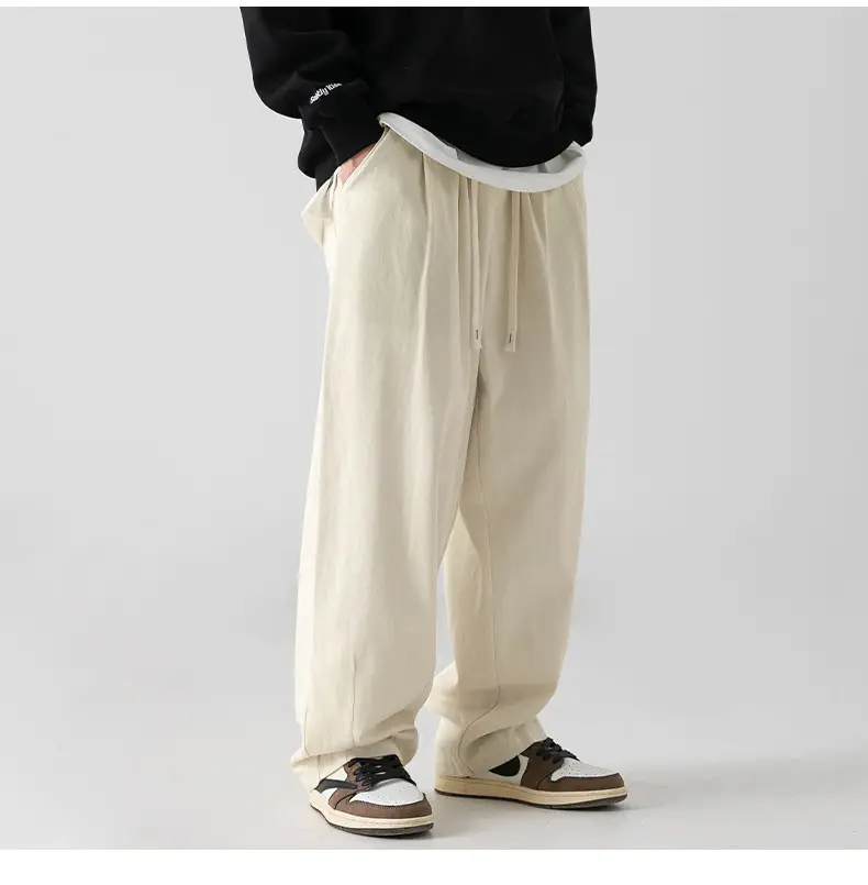 Japanese Sand-Washed Fleece-Lined Loose Pants — feature 19