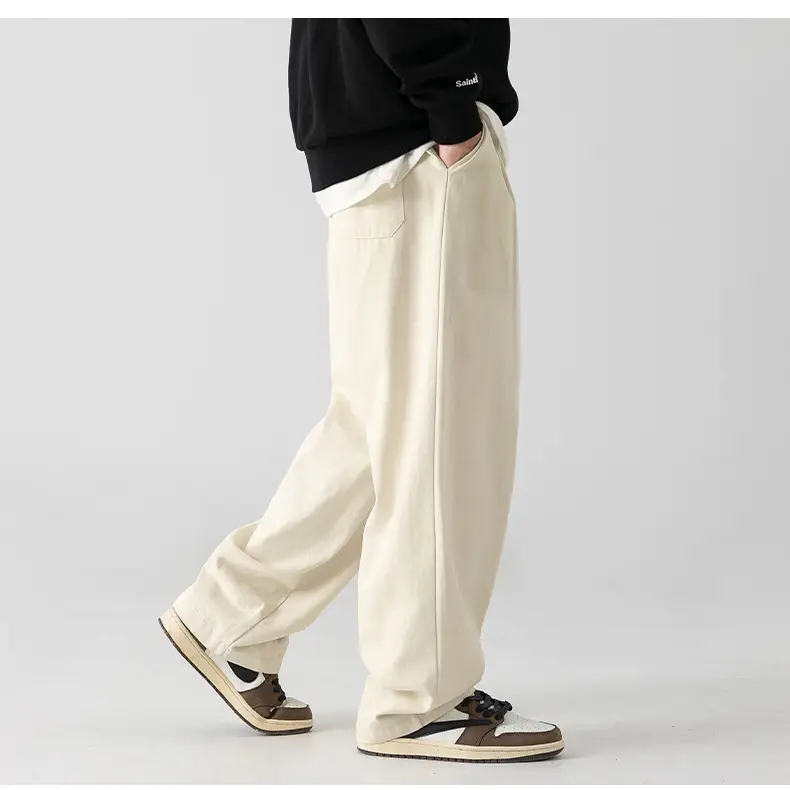 Japanese Sand-Washed Fleece-Lined Loose Pants — feature 21