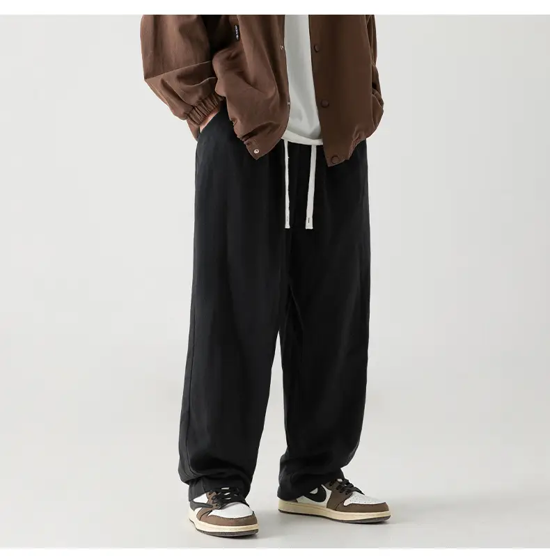 Japanese Sand-Washed Fleece-Lined Loose Pants — feature 27