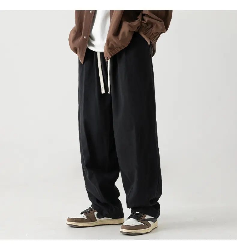 Japanese Sand-Washed Fleece-Lined Loose Pants — feature 28