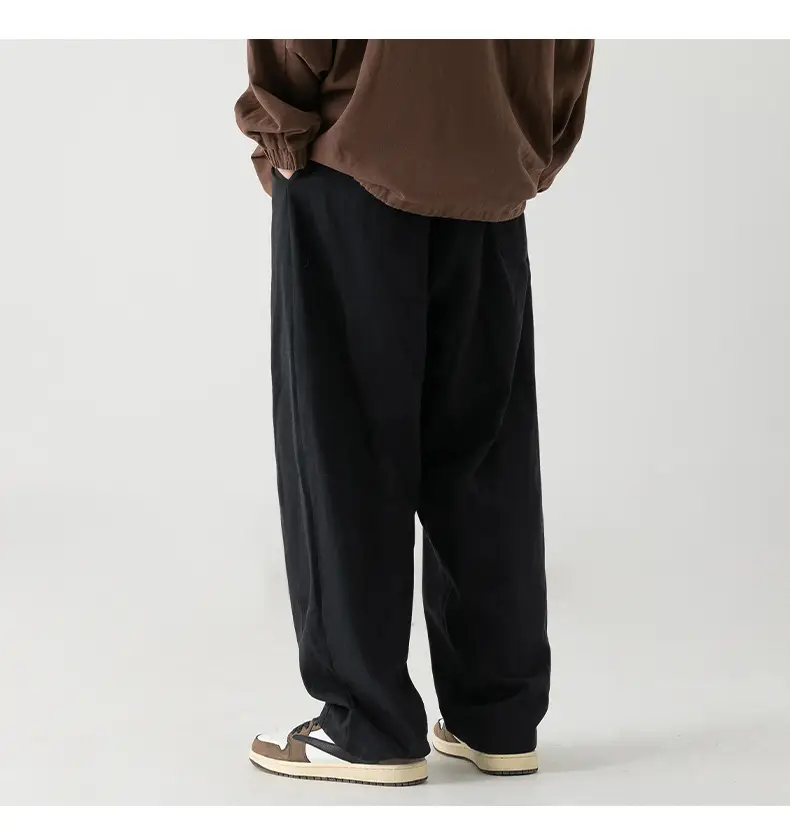 Japanese Sand-Washed Fleece-Lined Loose Pants — feature 29