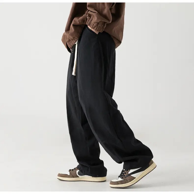Japanese Sand-Washed Fleece-Lined Loose Pants — feature 30