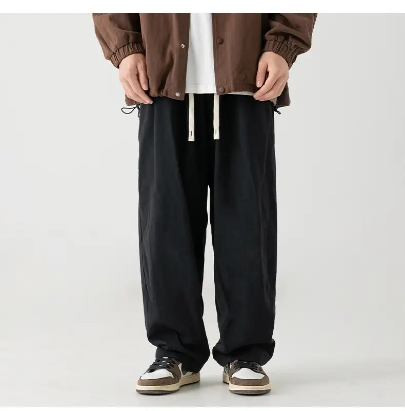Japanese Sand-Washed Fleece-Lined Loose Pants — feature 31