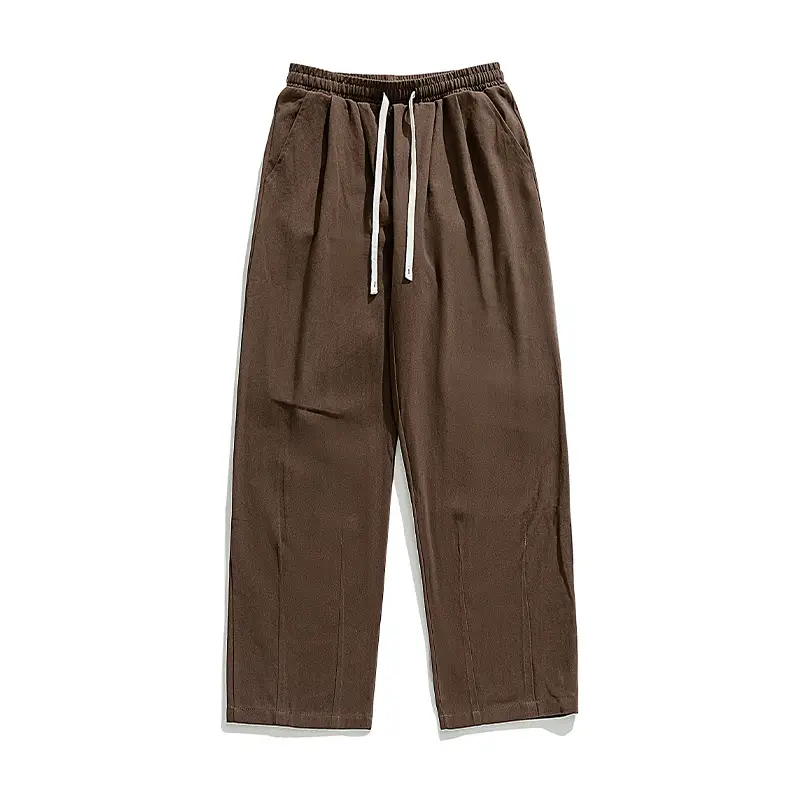 Japanese Sand-Washed Fleece-Lined Loose Pants - Image 3
