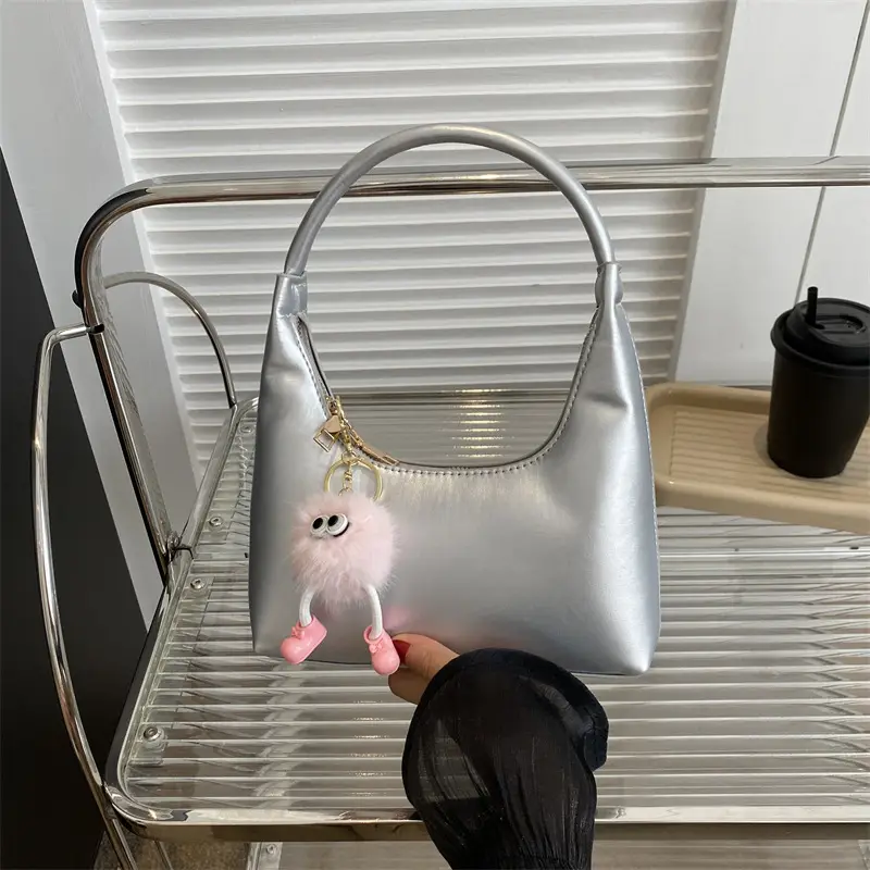 Women's Beige Leather Shoulder Bag 2023 Summer Korean Style - Image 14