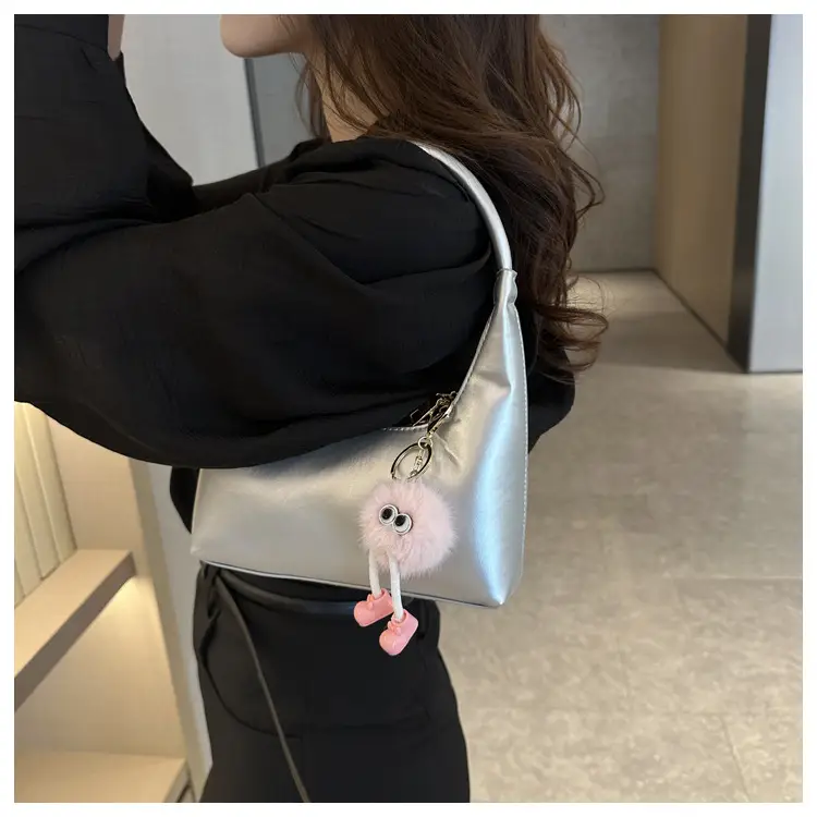 Women's Beige Leather Shoulder Bag 2023 Summer Korean Style — feature 21