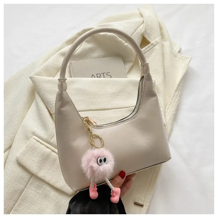 Women's Beige Leather Shoulder Bag 2023 Summer Korean Style — feature 23