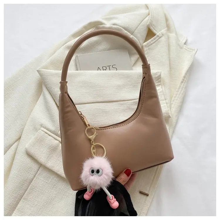 Women's Beige Leather Shoulder Bag 2023 Summer Korean Style — feature 25