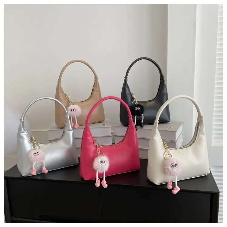 Women's Beige Leather Shoulder Bag 2023 Summer Korean Style — feature 28