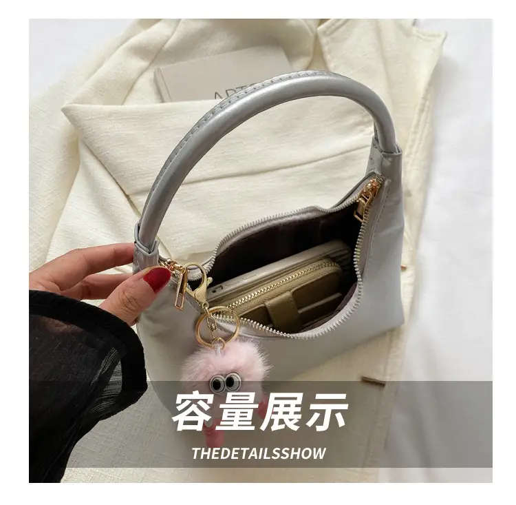 Women's Beige Leather Shoulder Bag 2023 Summer Korean Style — feature 6