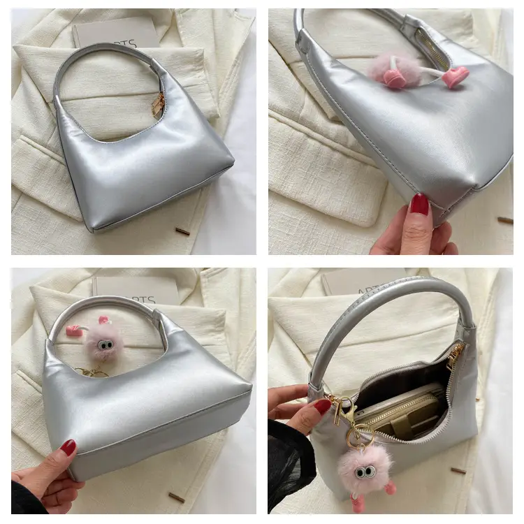 Women's Beige Leather Shoulder Bag 2023 Summer Korean Style — feature 7