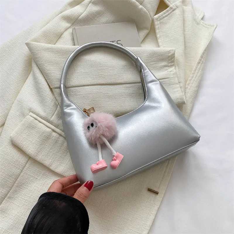 Women's Beige Leather Shoulder Bag 2023 Summer Korean Style - Image 10