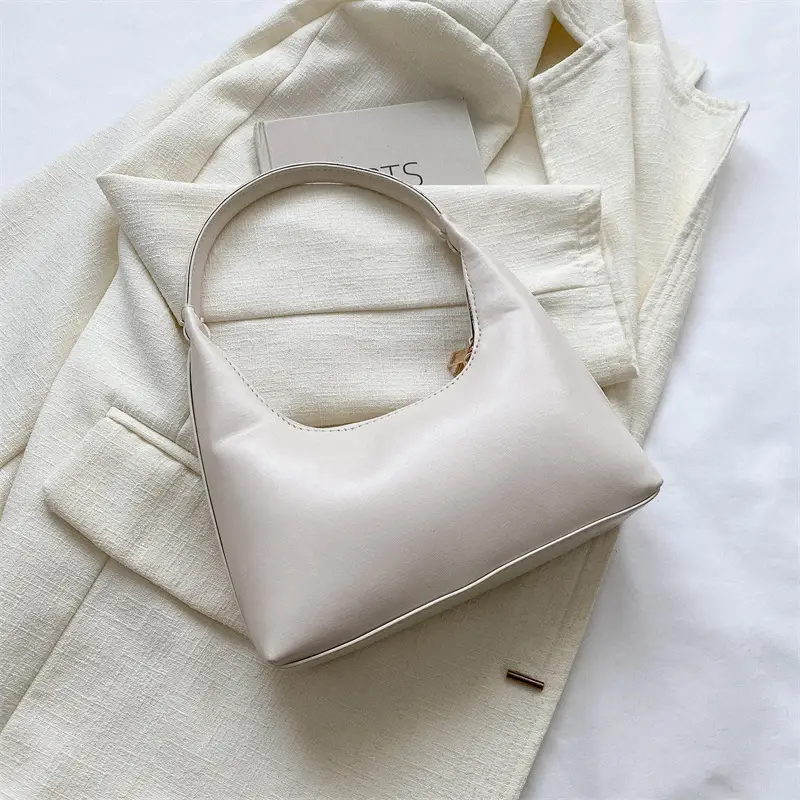 Women's Beige Leather Shoulder Bag 2023 Summer Korean Style - Image 3