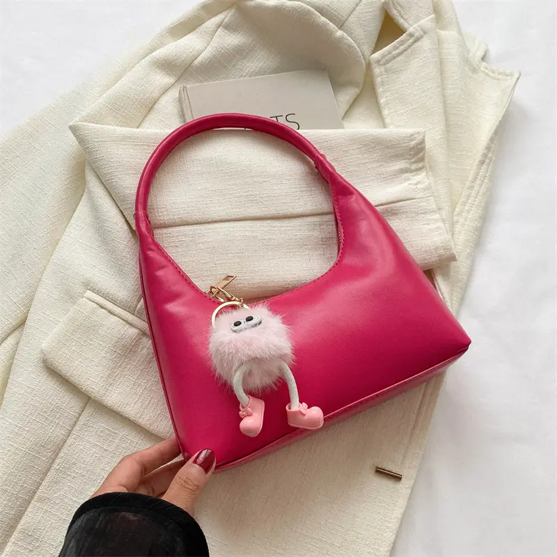 Women's Beige Leather Shoulder Bag 2023 Summer Korean Style - Image 9