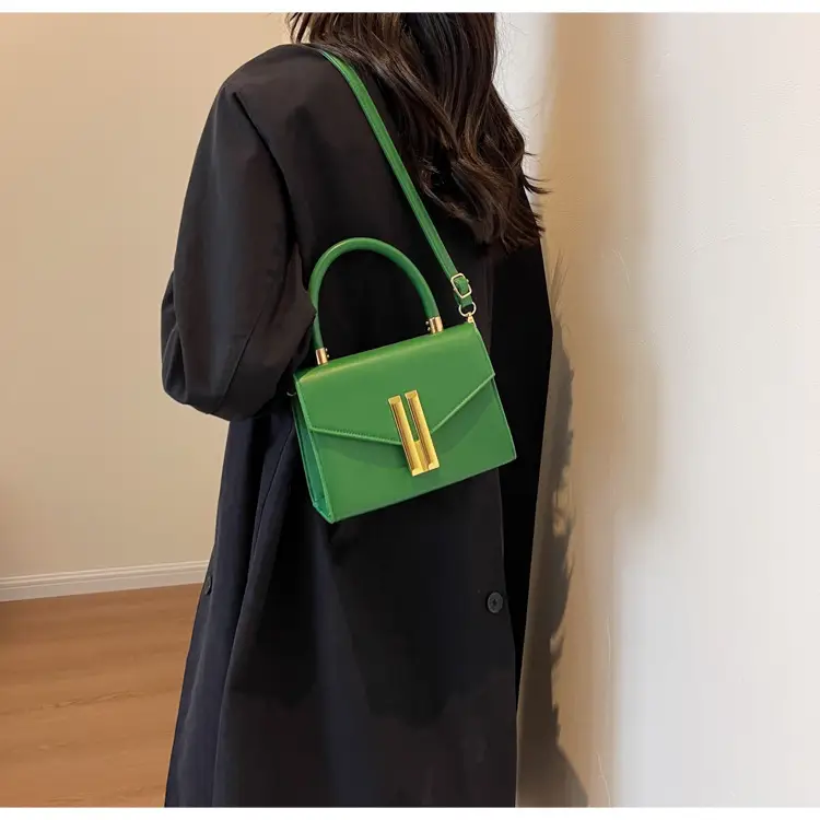 Green Textured Square Handbag for Women 2023 — feature 14