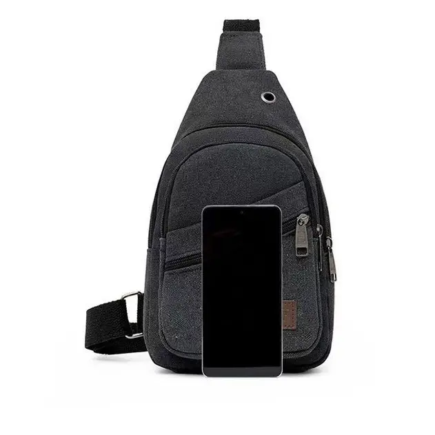 Men's Canvas Crossbody Bag Large Capacity Sports Fashion Shoulder Bag - Image 6