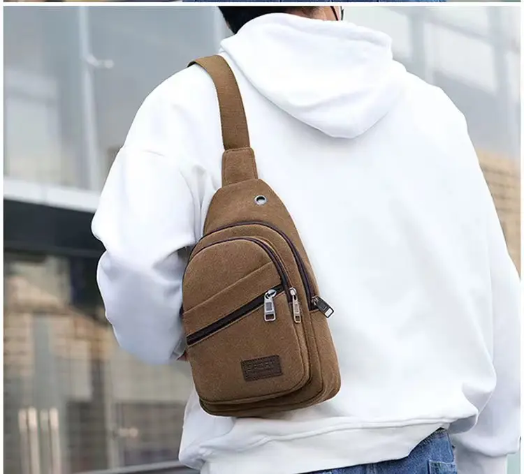 Men's Canvas Crossbody Bag Large Capacity Sports Fashion Shoulder Bag — feature 11