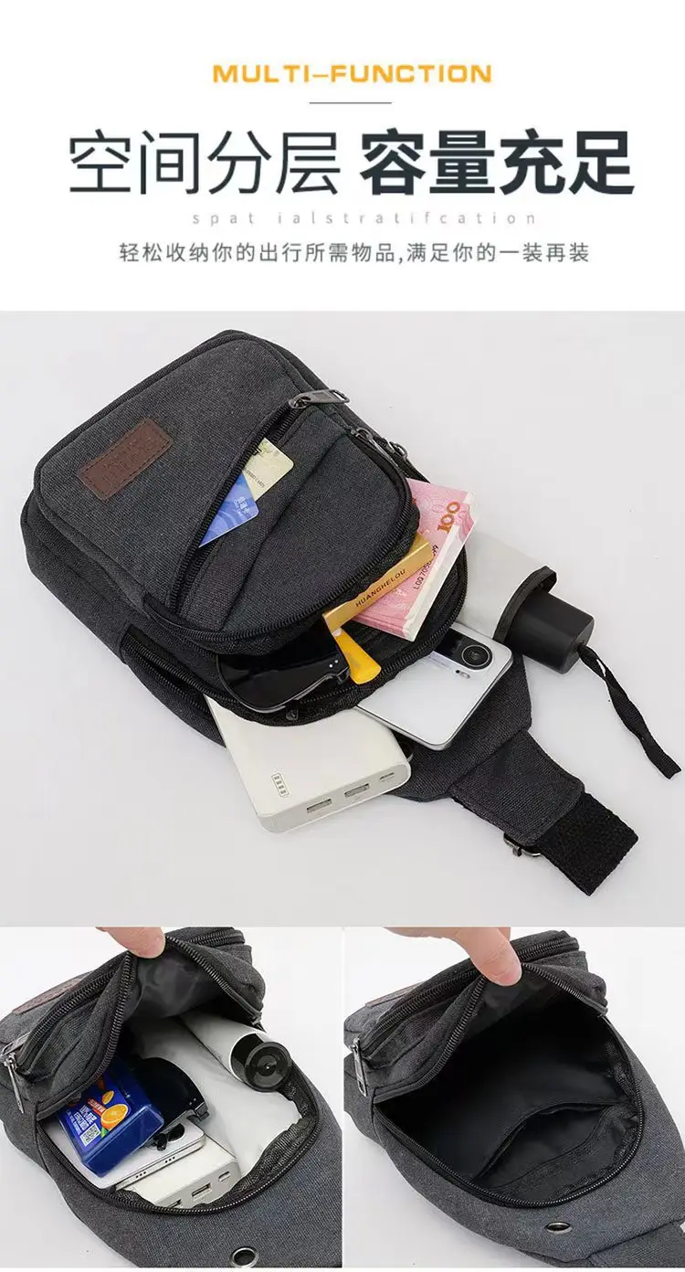 Men's Canvas Crossbody Bag Large Capacity Sports Fashion Shoulder Bag — feature 12