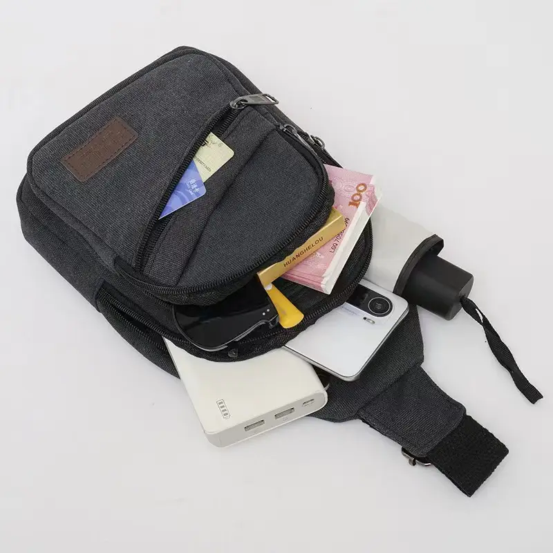 Men's Canvas Crossbody Bag Large Capacity Sports Fashion Shoulder Bag — feature 13