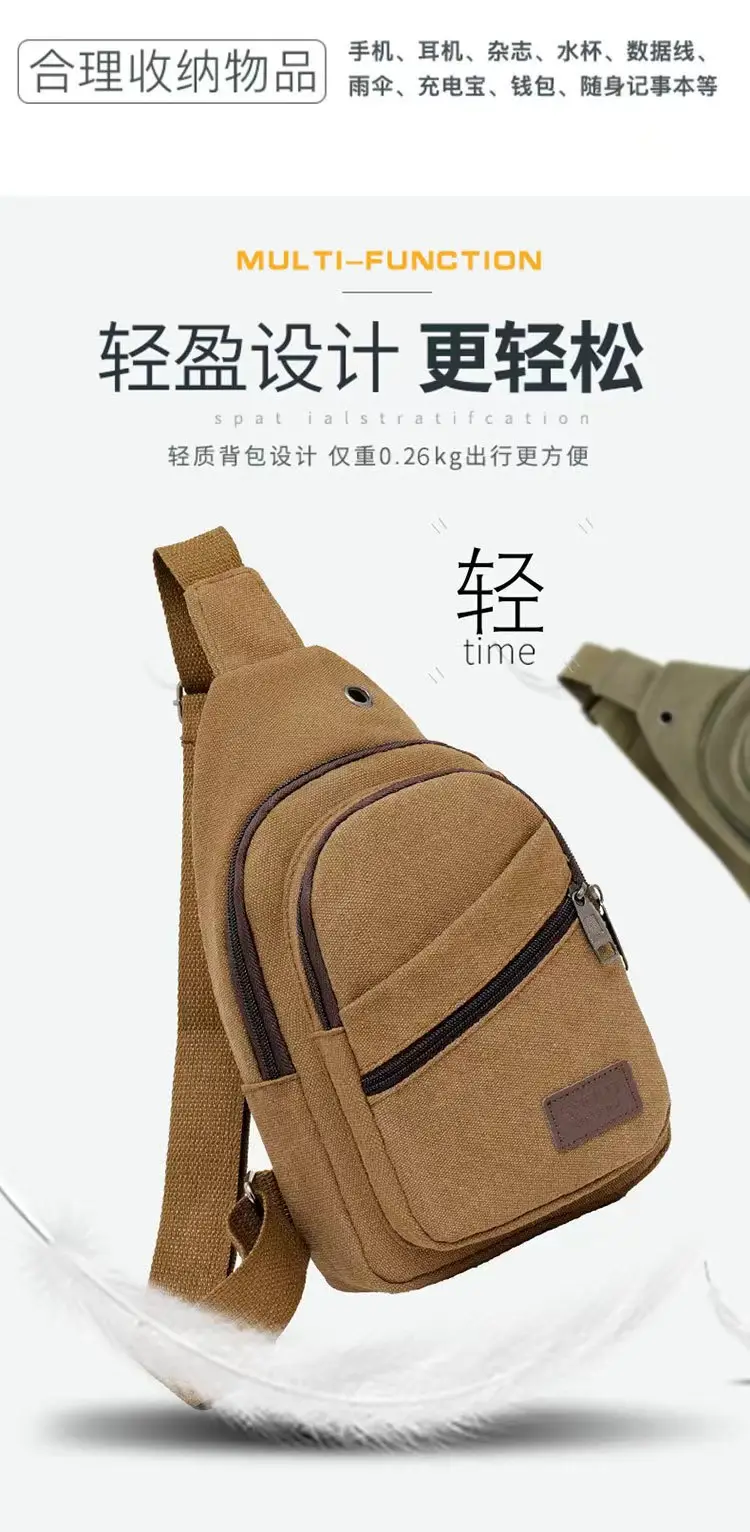 Men's Canvas Crossbody Bag Large Capacity Sports Fashion Shoulder Bag — feature 4