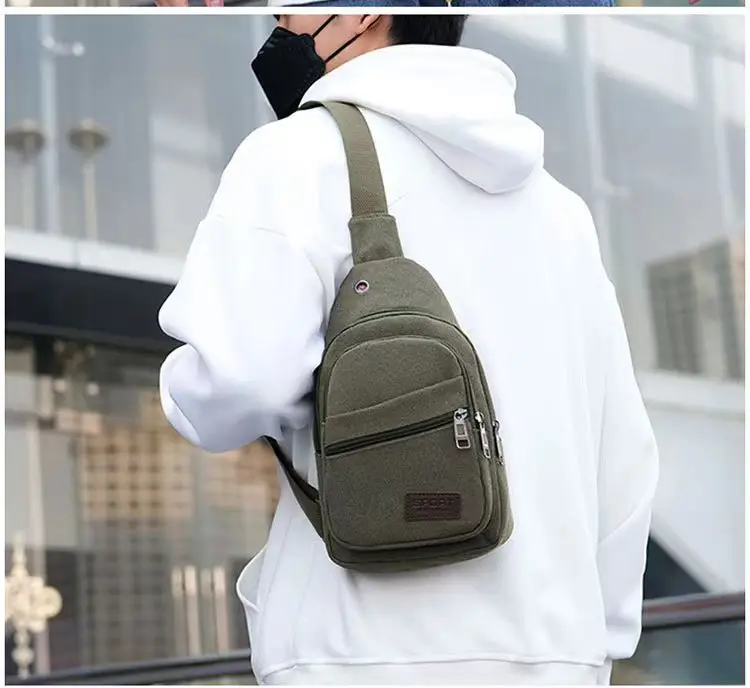 Men's Canvas Crossbody Bag Large Capacity Sports Fashion Shoulder Bag — feature 6