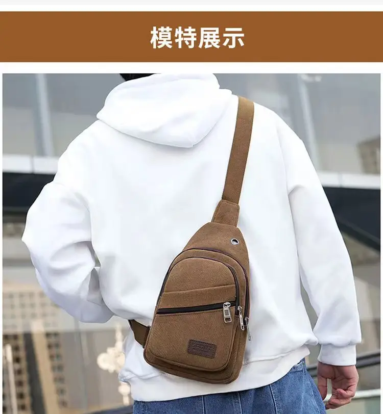 Men's Canvas Crossbody Bag Large Capacity Sports Fashion Shoulder Bag — feature 7