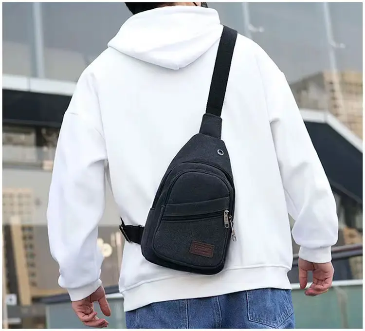 Men's Canvas Crossbody Bag Large Capacity Sports Fashion Shoulder Bag — feature 9