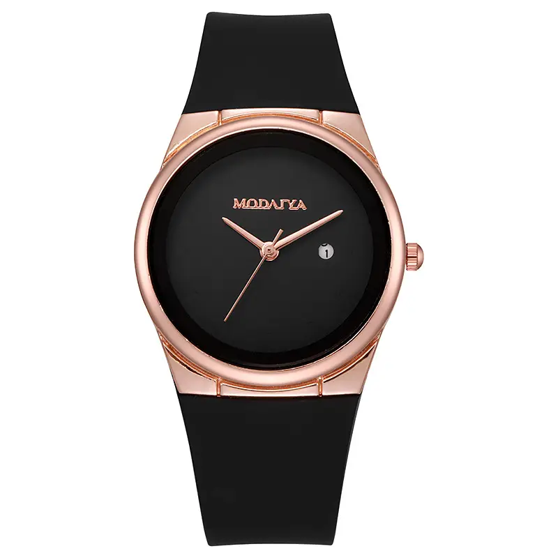 Women's White Silicone Quartz Watch with Rose Gold Case — feature 8